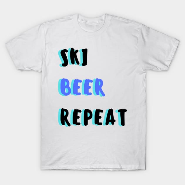 ski beer repeat T-Shirt by luckyboystudio